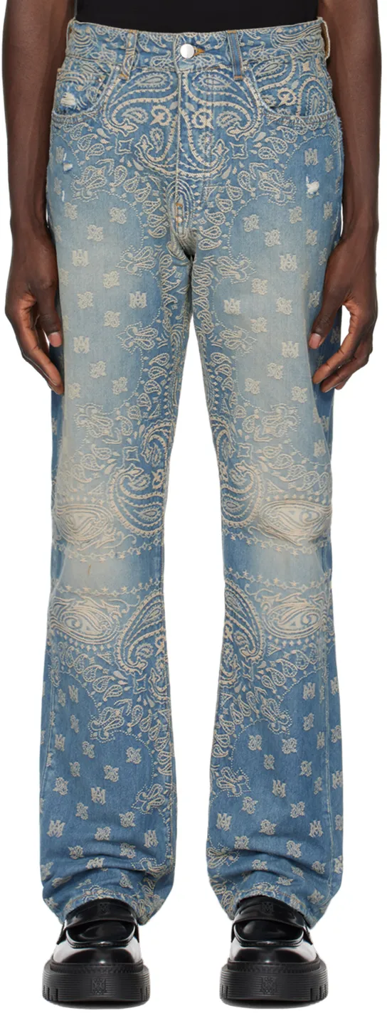 Jacquard Logo Pattern Jeans