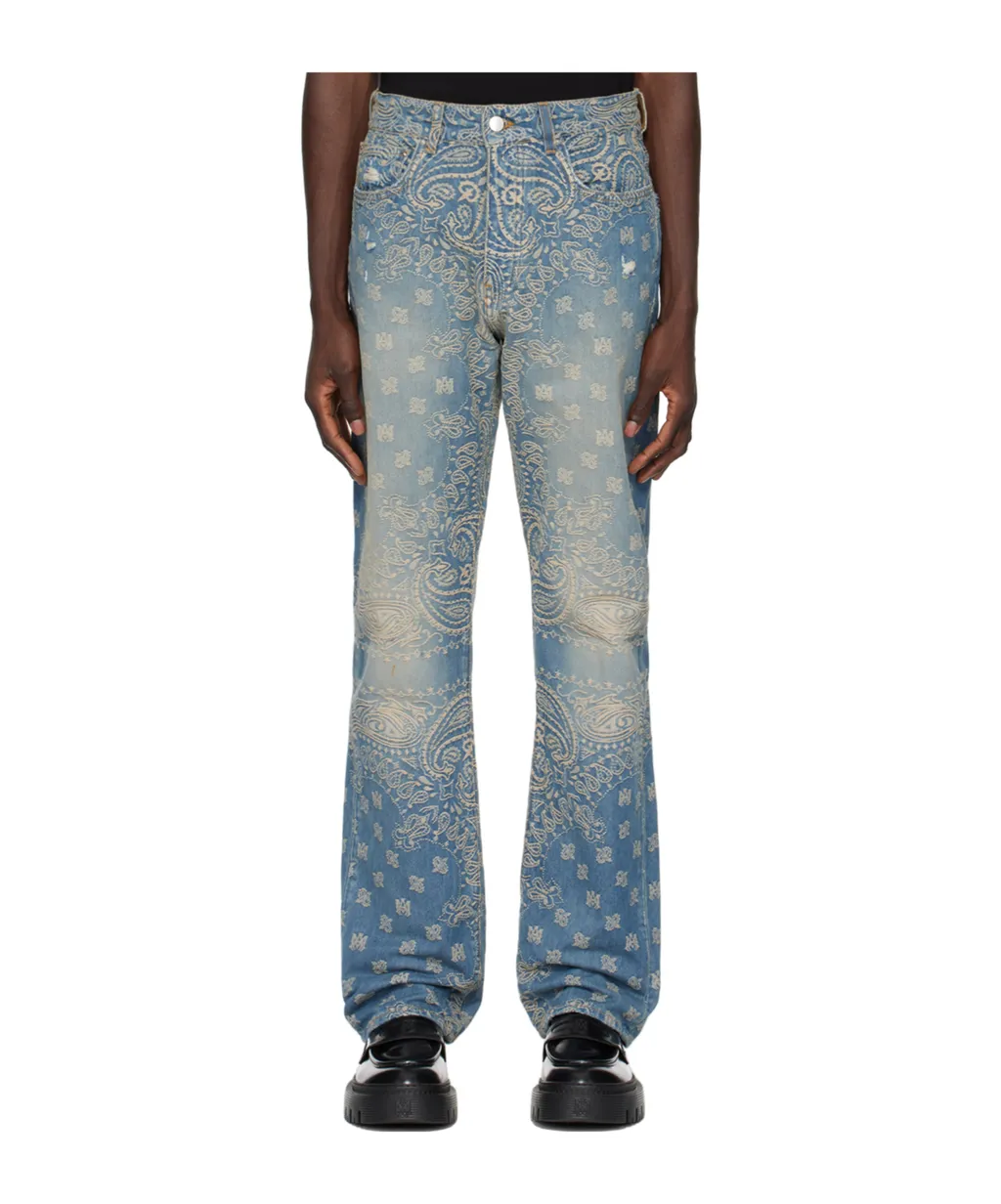 Jacquard Logo Pattern Jeans