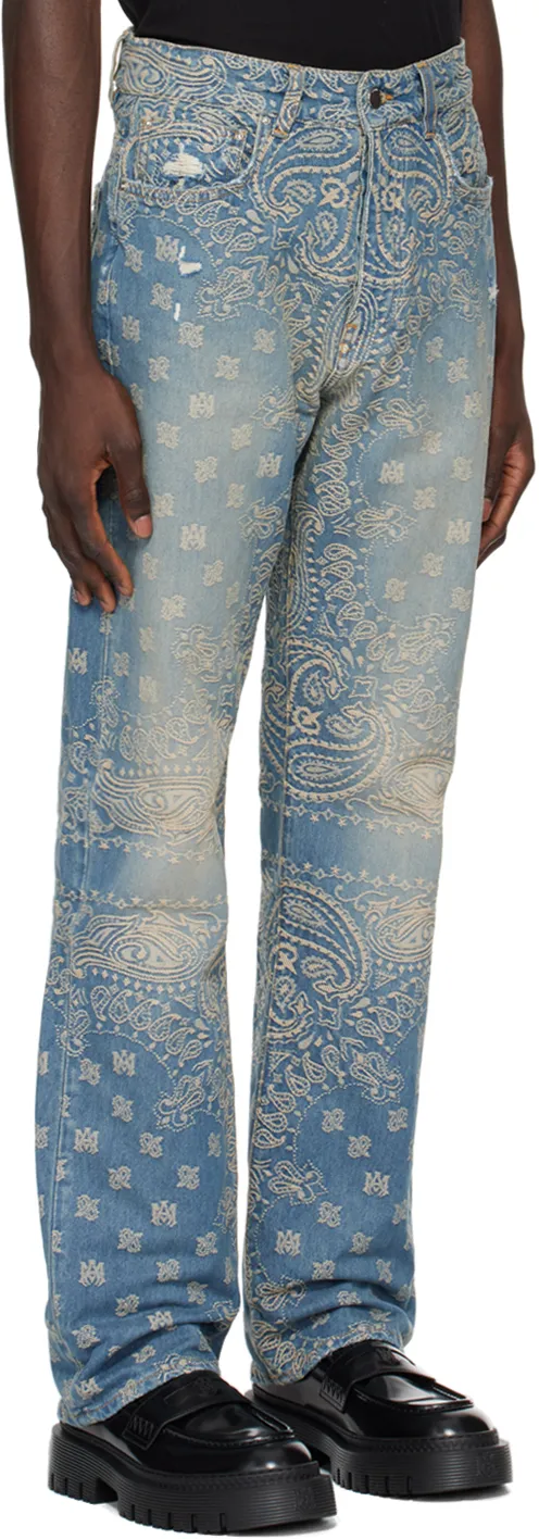 Jacquard Logo Pattern Jeans