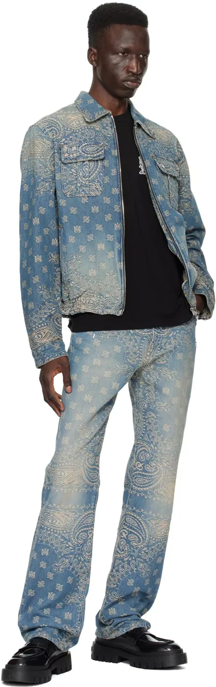 Jacquard Logo Pattern Jeans