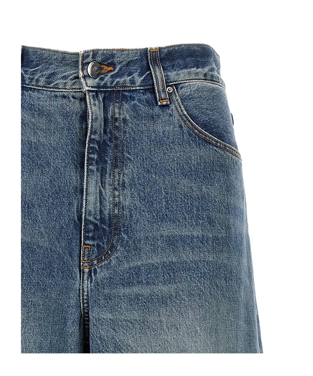 Multi-Pocket Zipper Denim Trousers