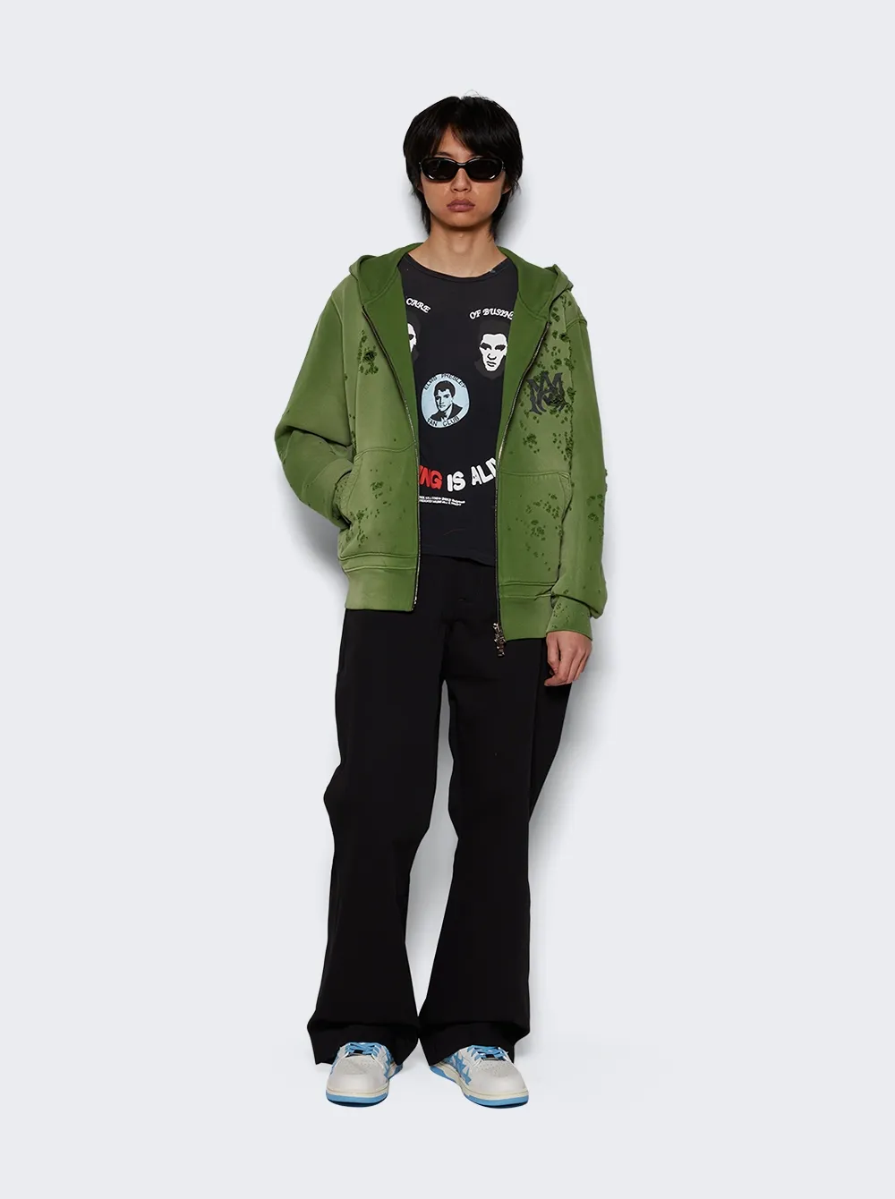 Mid-Rise Flared Trousers