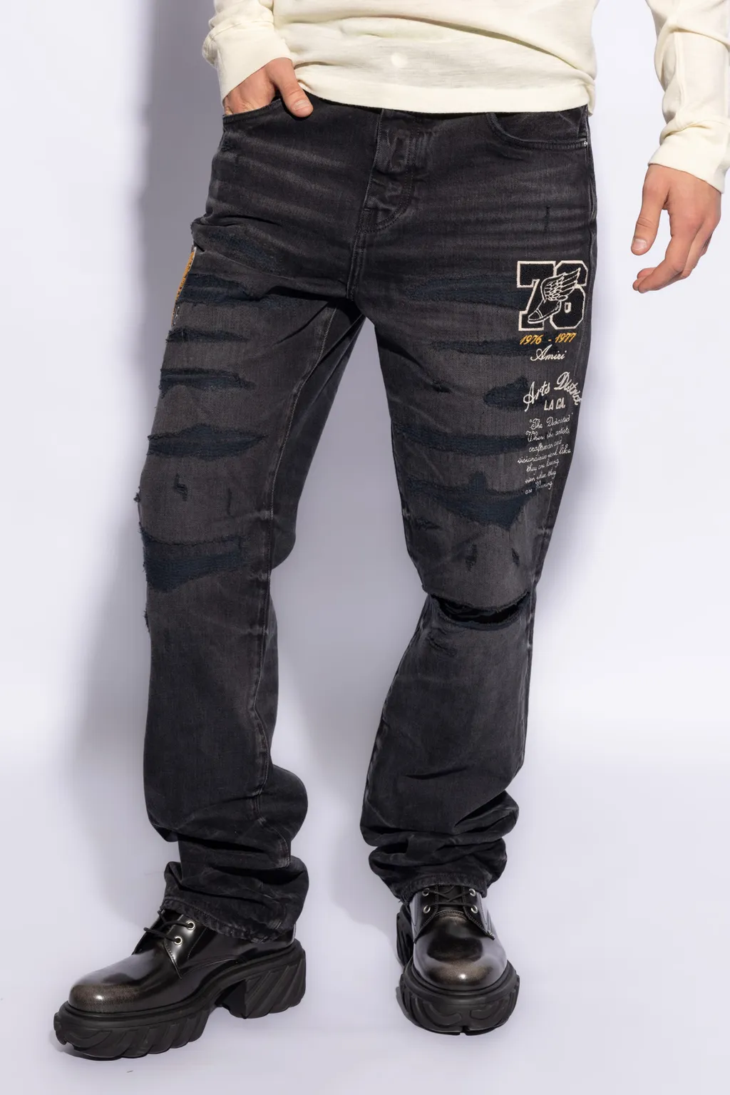 Varsity Straight-Leg Jeans