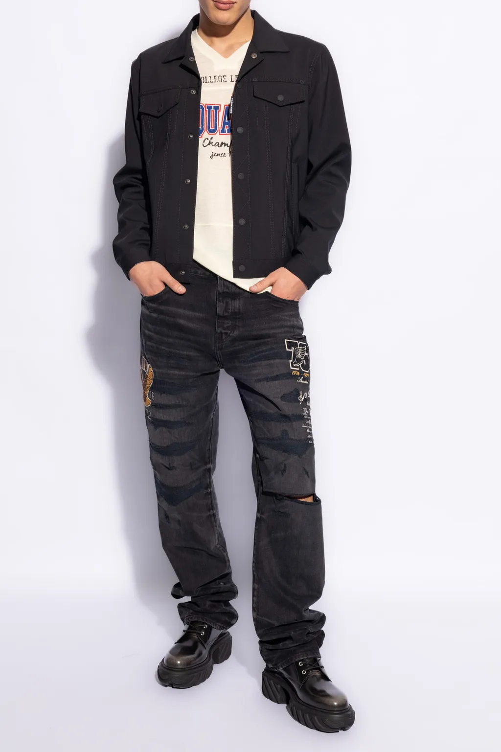 Varsity Straight-Leg Jeans