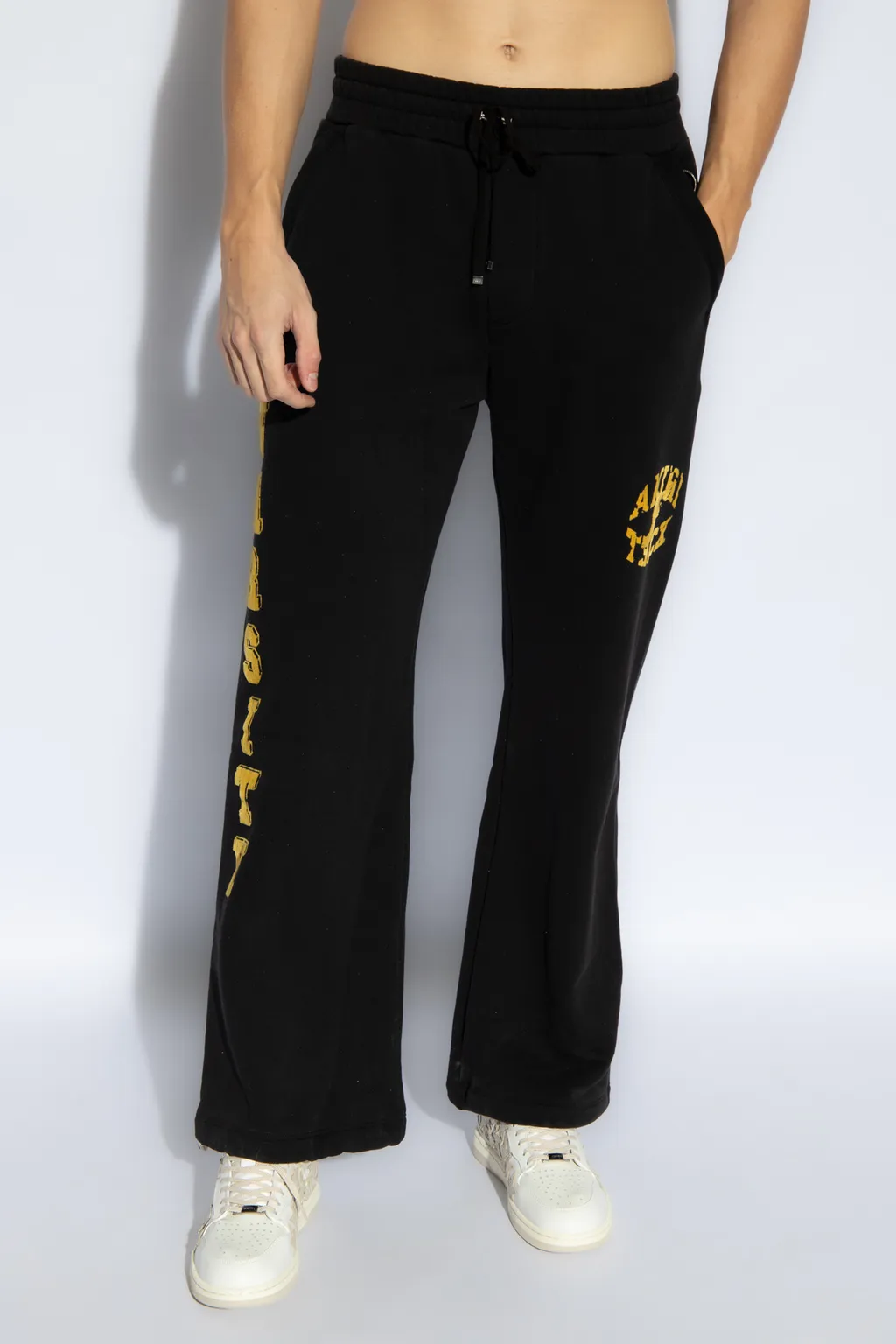 Elasticated Waistband Straight-Leg Trousers