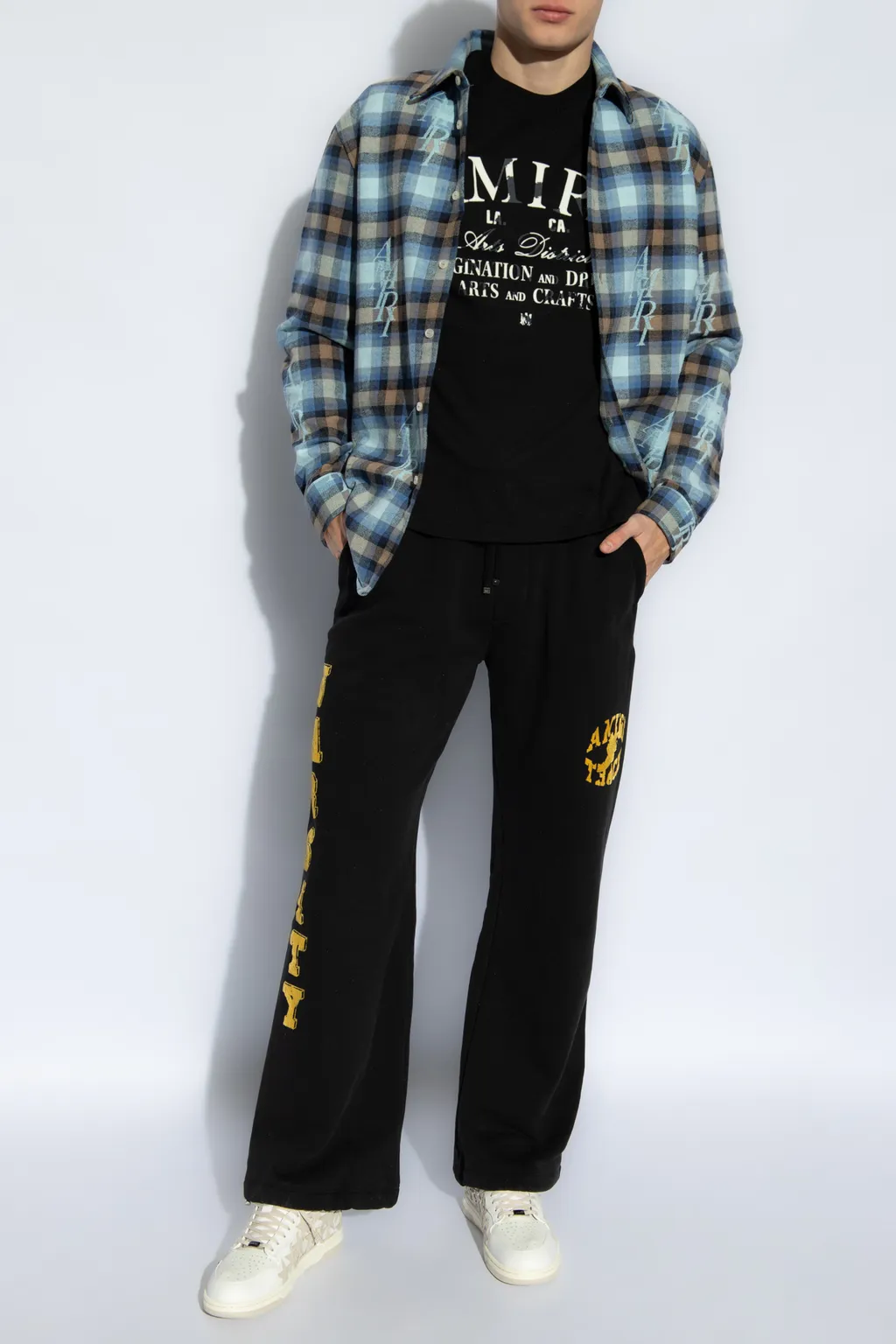 Elasticated Waistband Straight-Leg Trousers