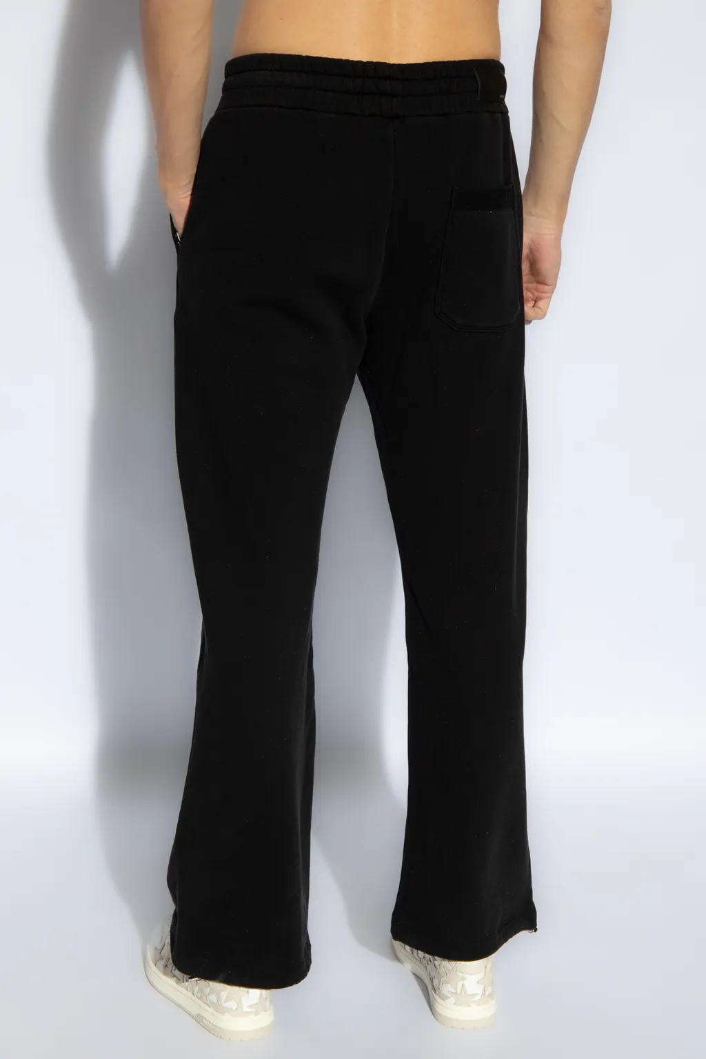 Elasticated Waistband Straight-Leg Trousers