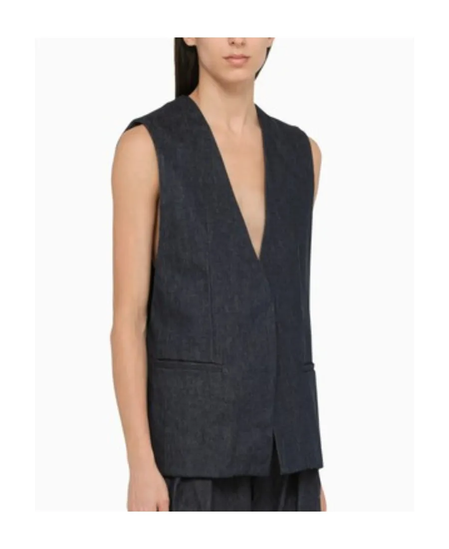 V-Collar Sleeveless Vest