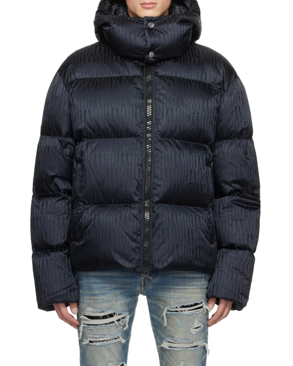 All-Over Logo Printed Padded Down Jacket