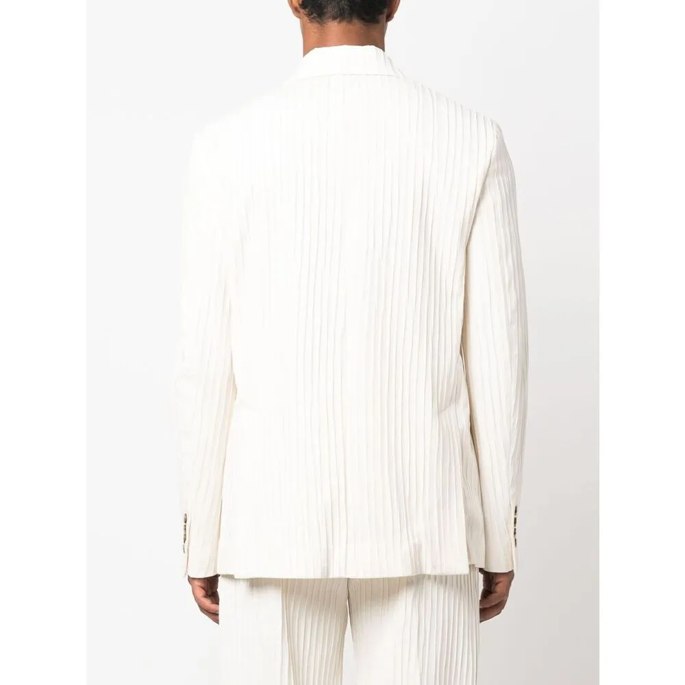 Striped Double-Breasted Tailored Blazer