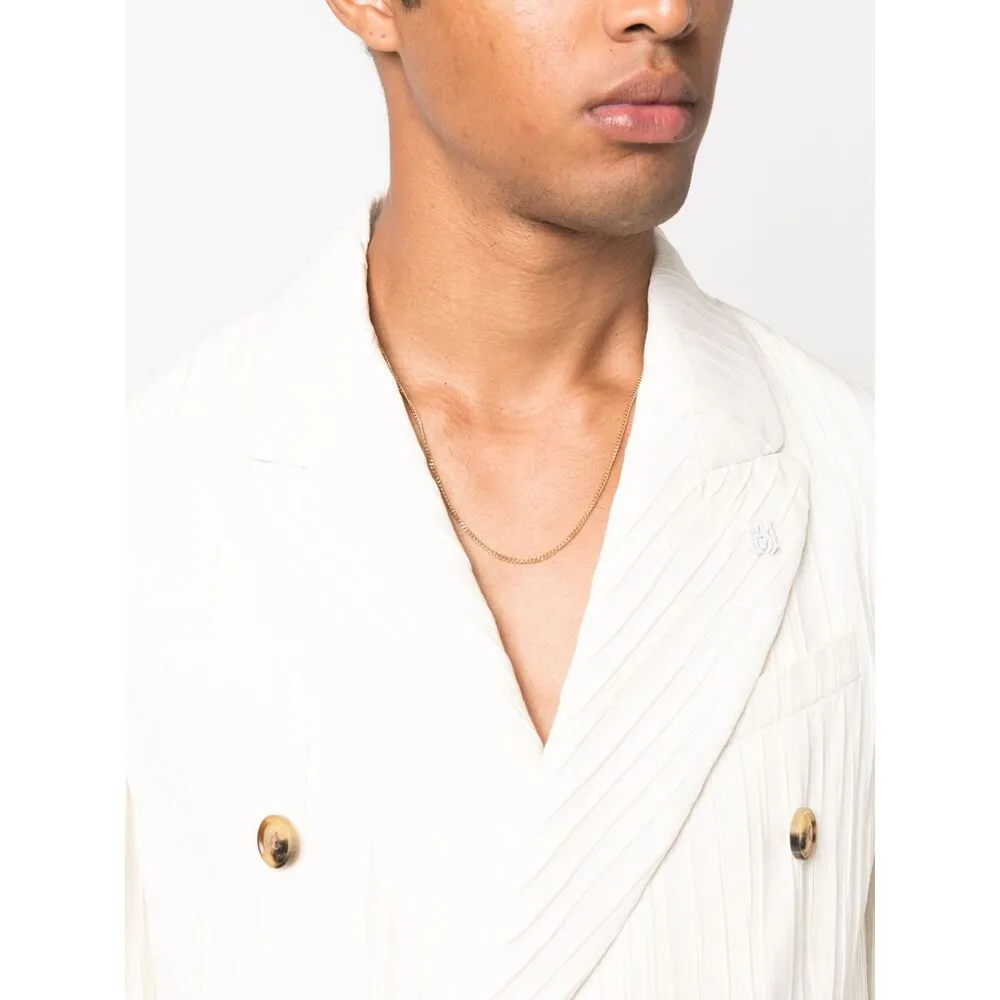 Striped Double-Breasted Tailored Blazer