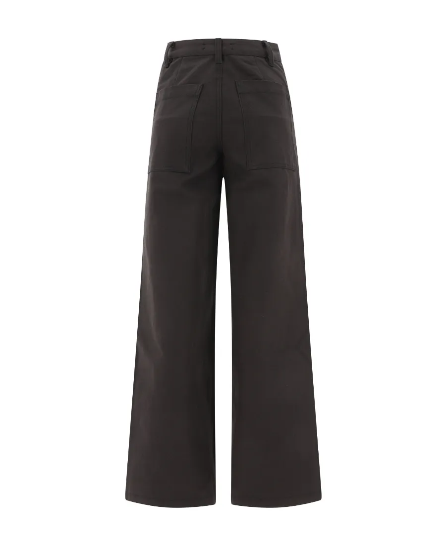 Wide-Leg Cotton Trousers