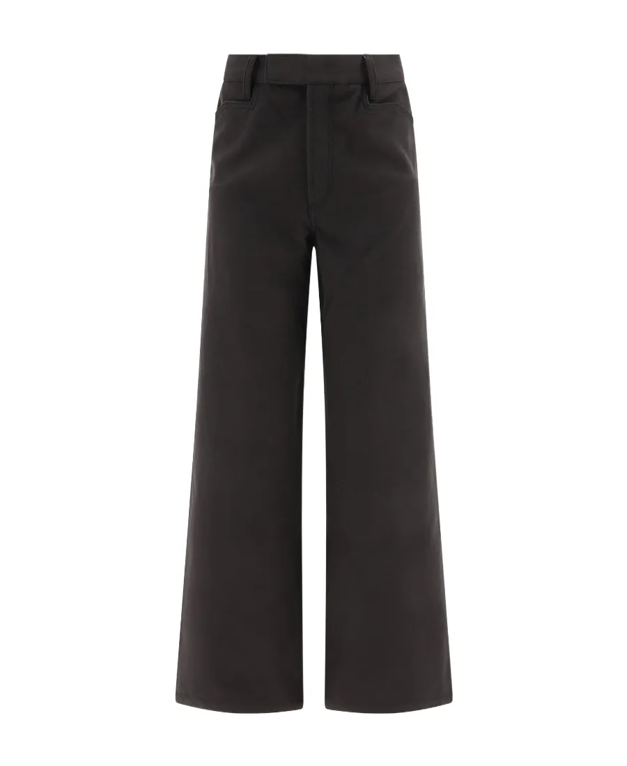 Wide-Leg Cotton Trousers