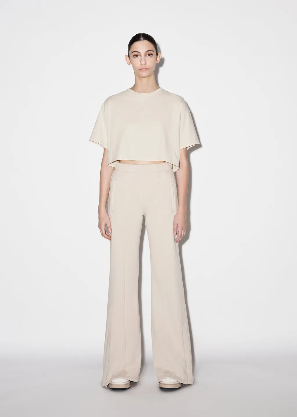 Flared-Leg Jersey Trousers