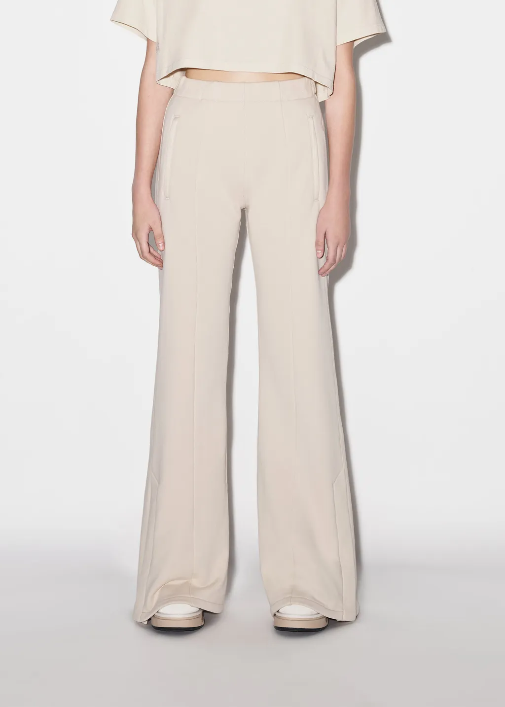 Flared-Leg Jersey Trousers
