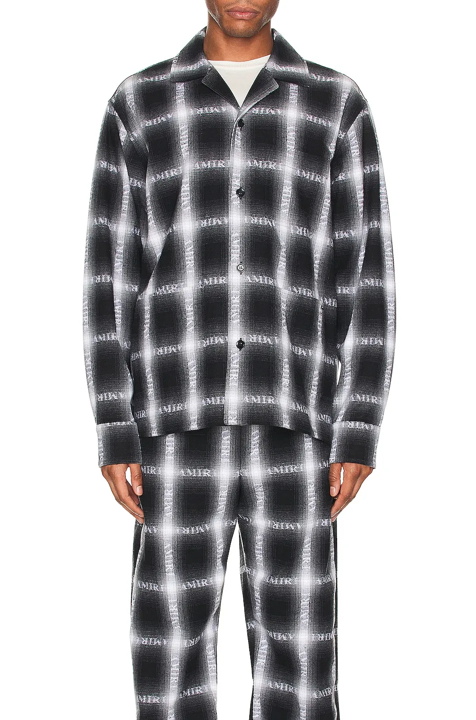 Checked Logo-Print Shirt