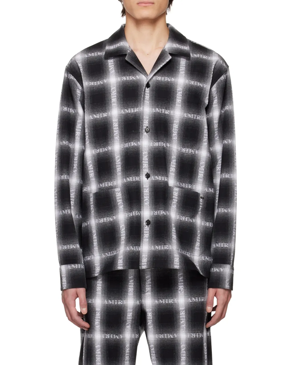 Checked Logo-Print Shirt