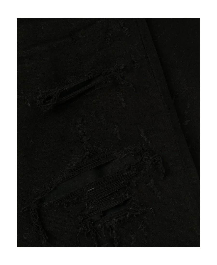 Ripped-Knee Logo-Print Skinny Jeans