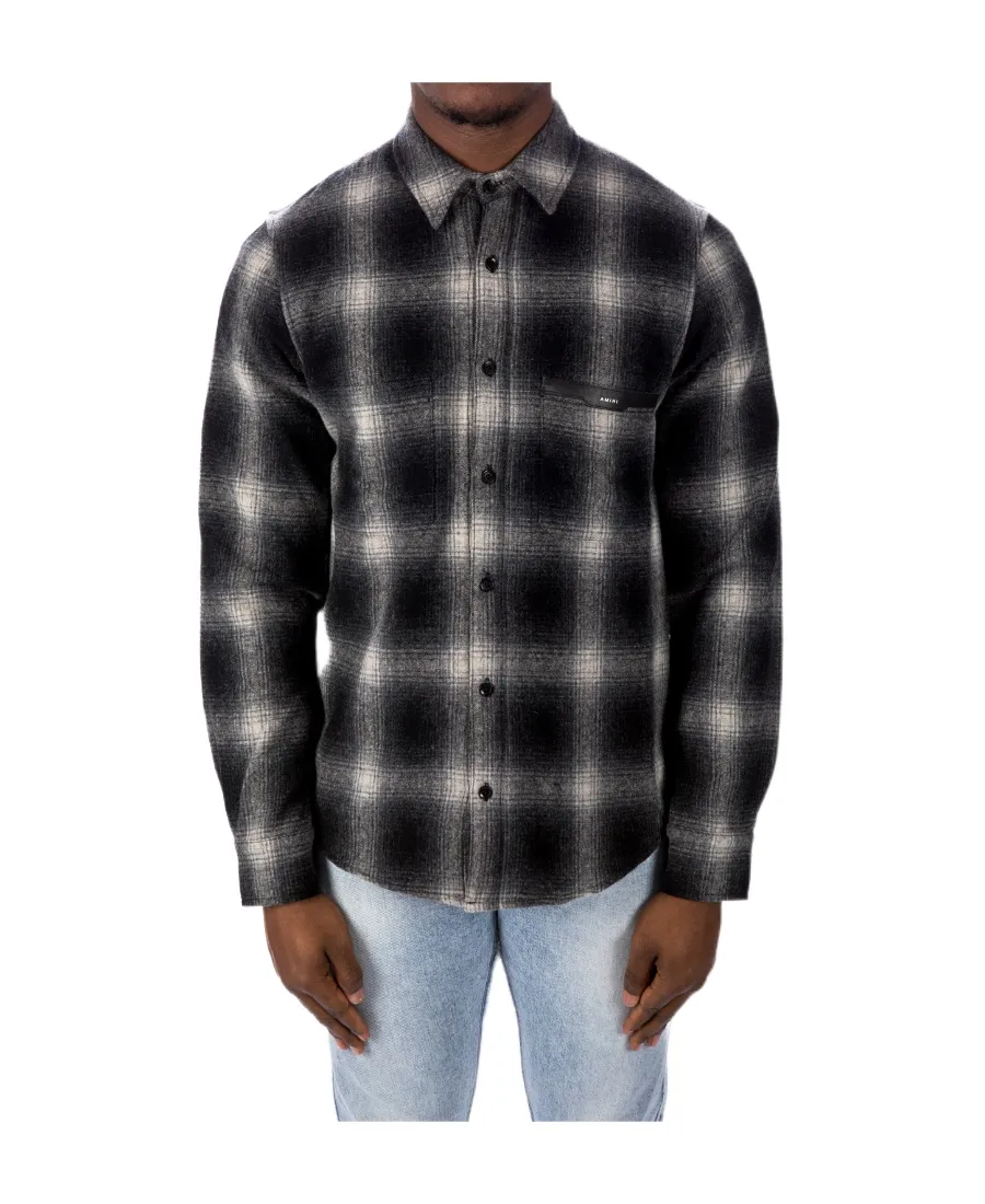 Logo Patch Check-Print Shirt