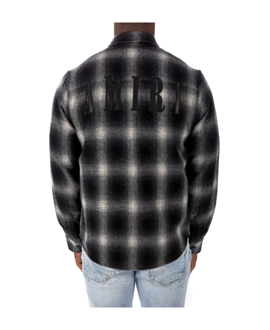 Logo Patch Check-Print Shirt