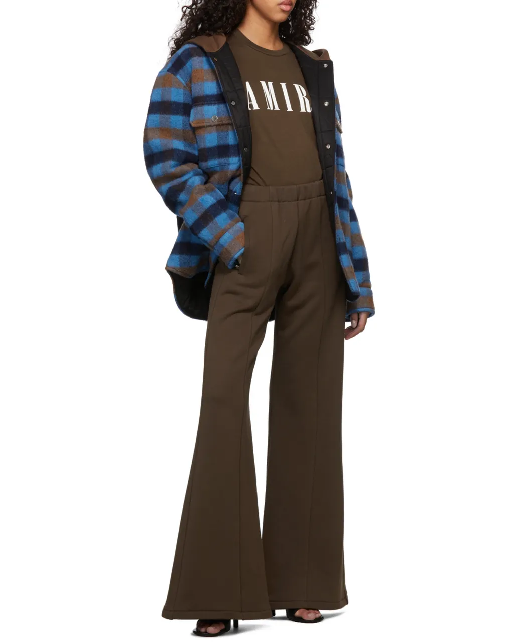 High-Waisted Wide Leg Track Trousers