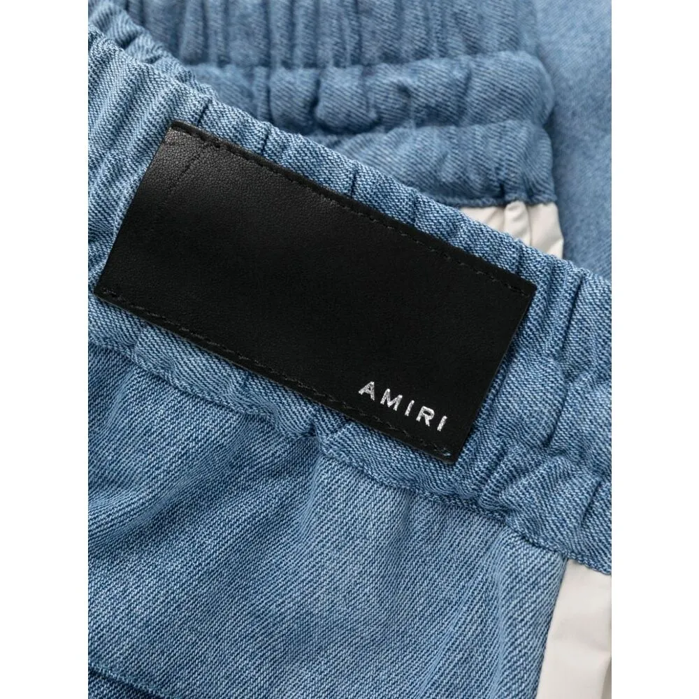 Chambray Wide Leg Track Pants