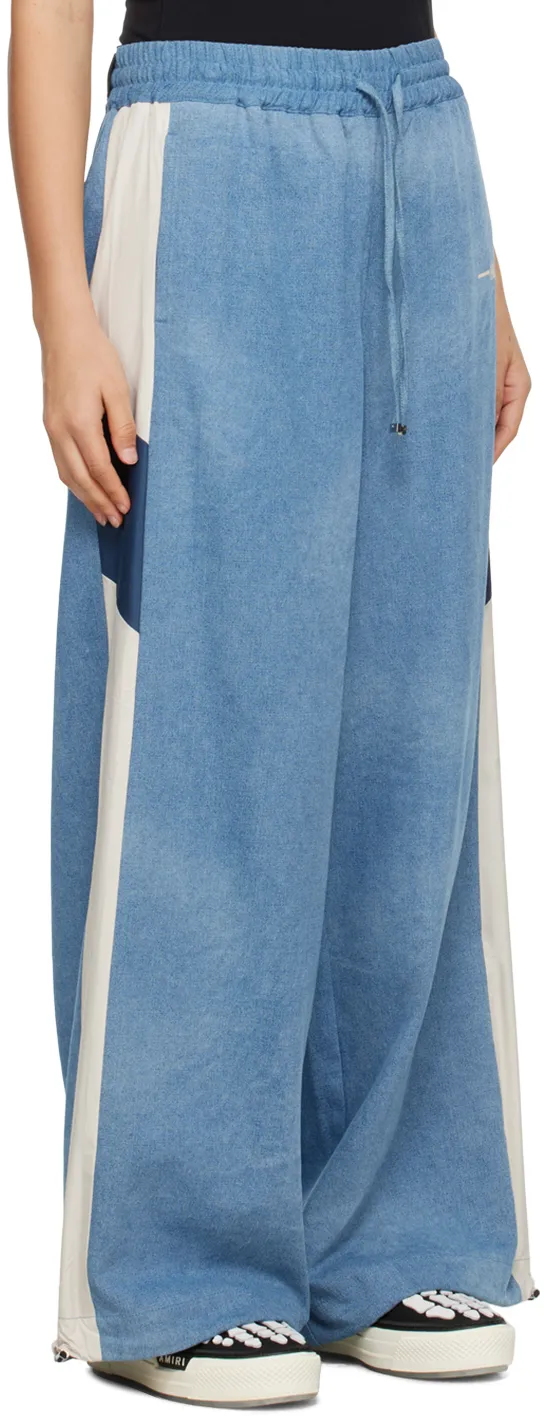 Chambray Wide Leg Track Pants