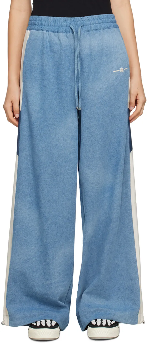 Chambray Wide Leg Track Pants