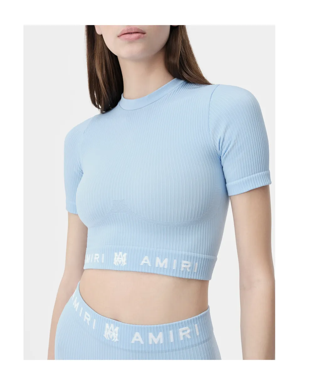 Ribbed Seamless Short-Sleeved Top