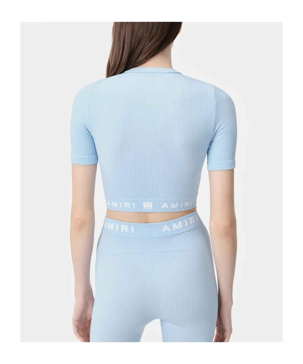 Ribbed Seamless Short-Sleeved Top