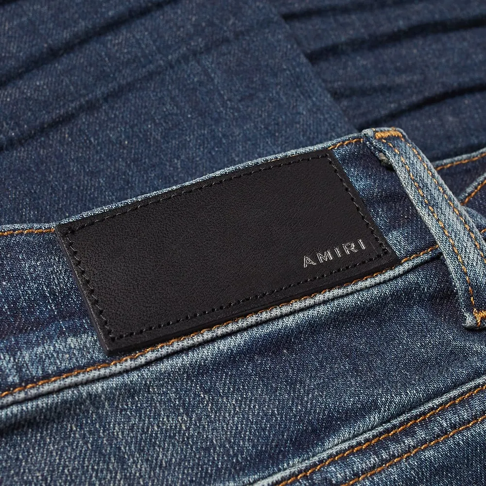 Ripped-Detail Straight-Leg Jeans