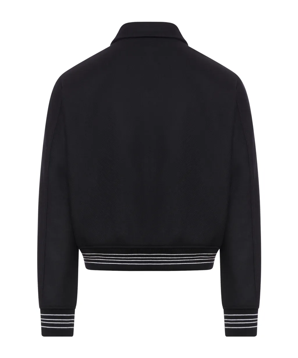 Logo Embroidered Bone Jacket