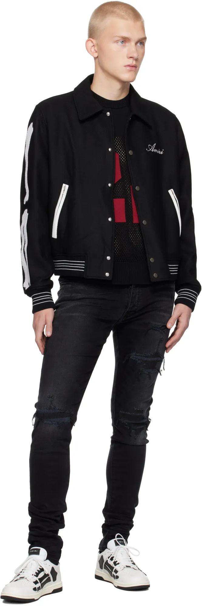Logo Embroidered Bone Jacket