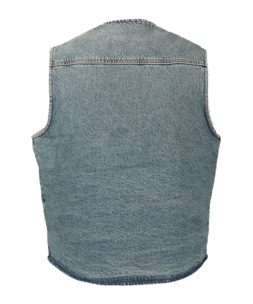 Zip-Front Denim Vest