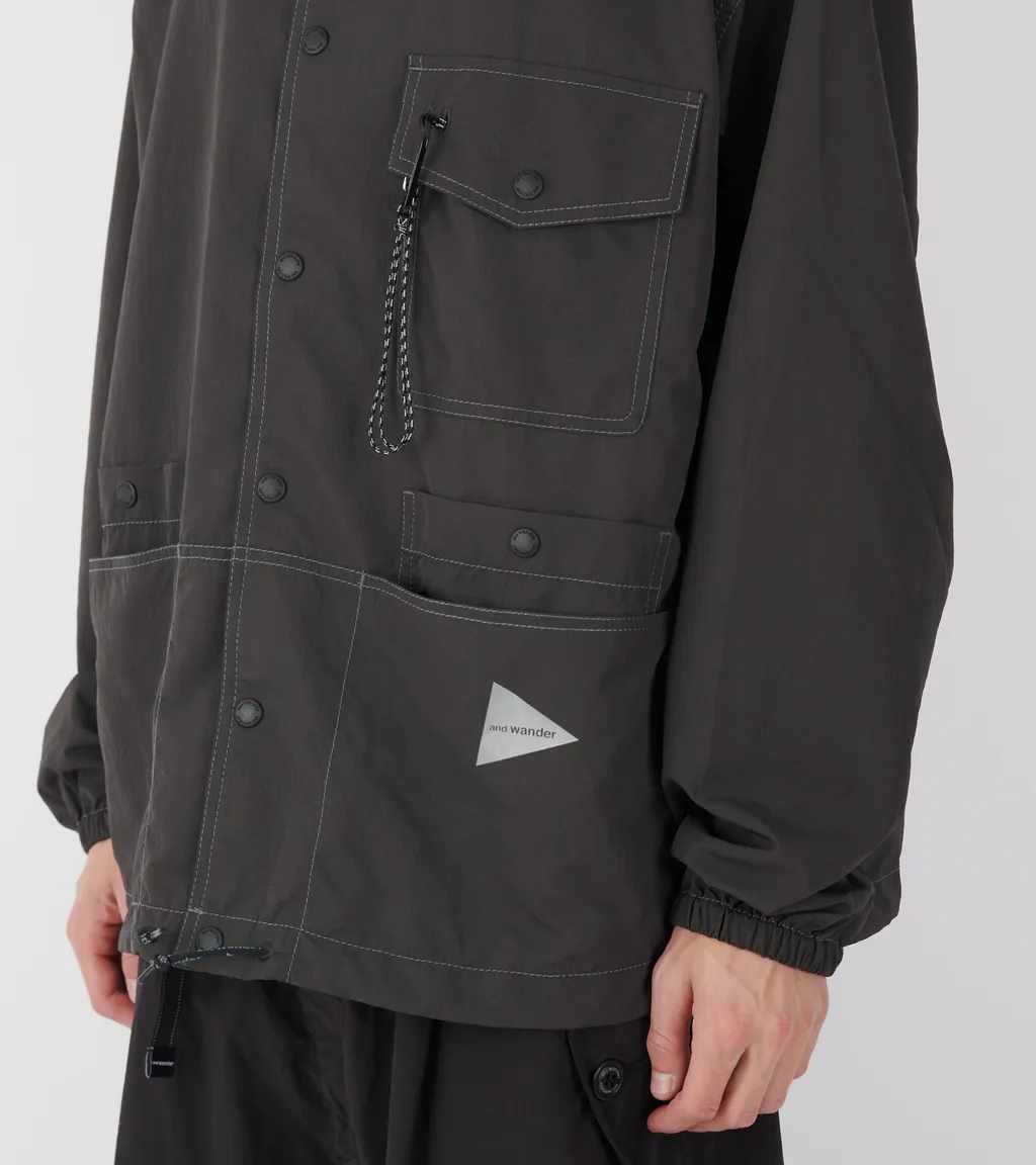 Crinkled Nylon Shirt Jacket