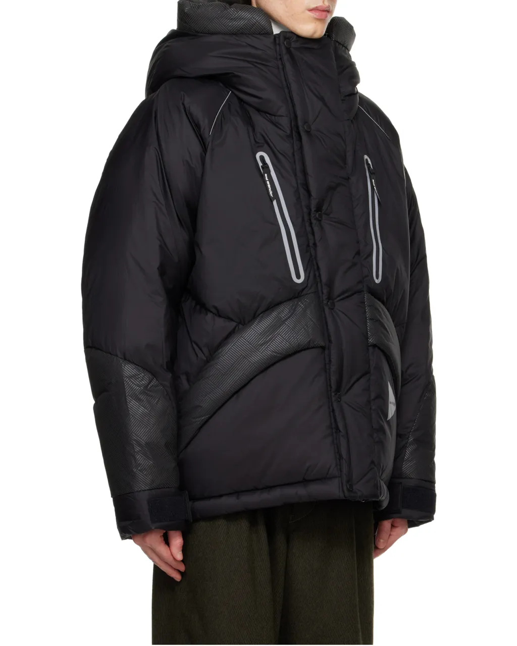 Logo Printed Panelled Puffer Jacket