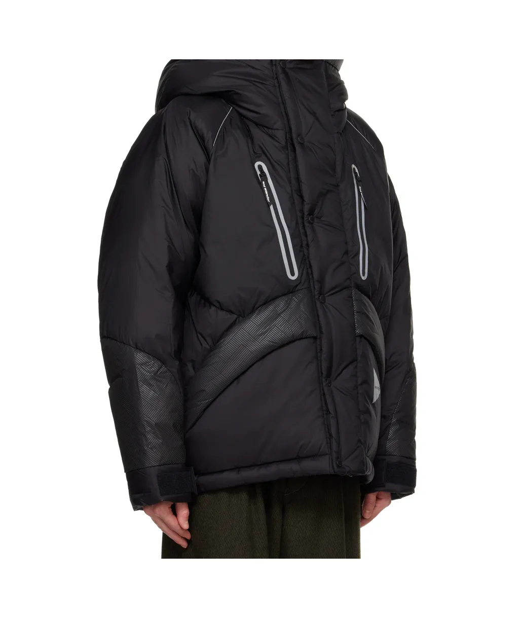 Logo Printed Panelled Puffer Jacket