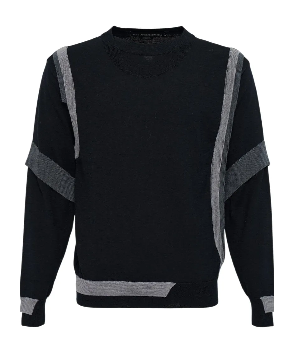 Multi-Layered Crew Neck Sweater