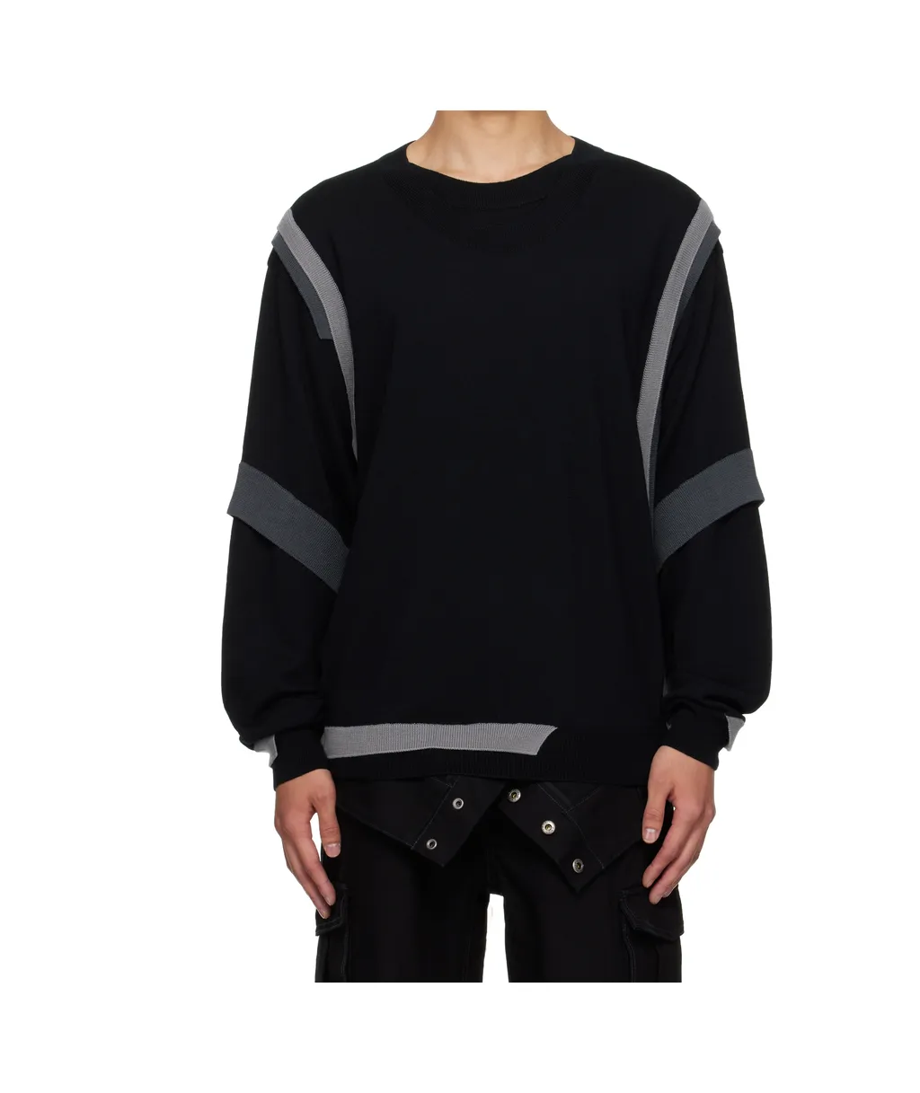 Multi-Layered Crew Neck Sweater