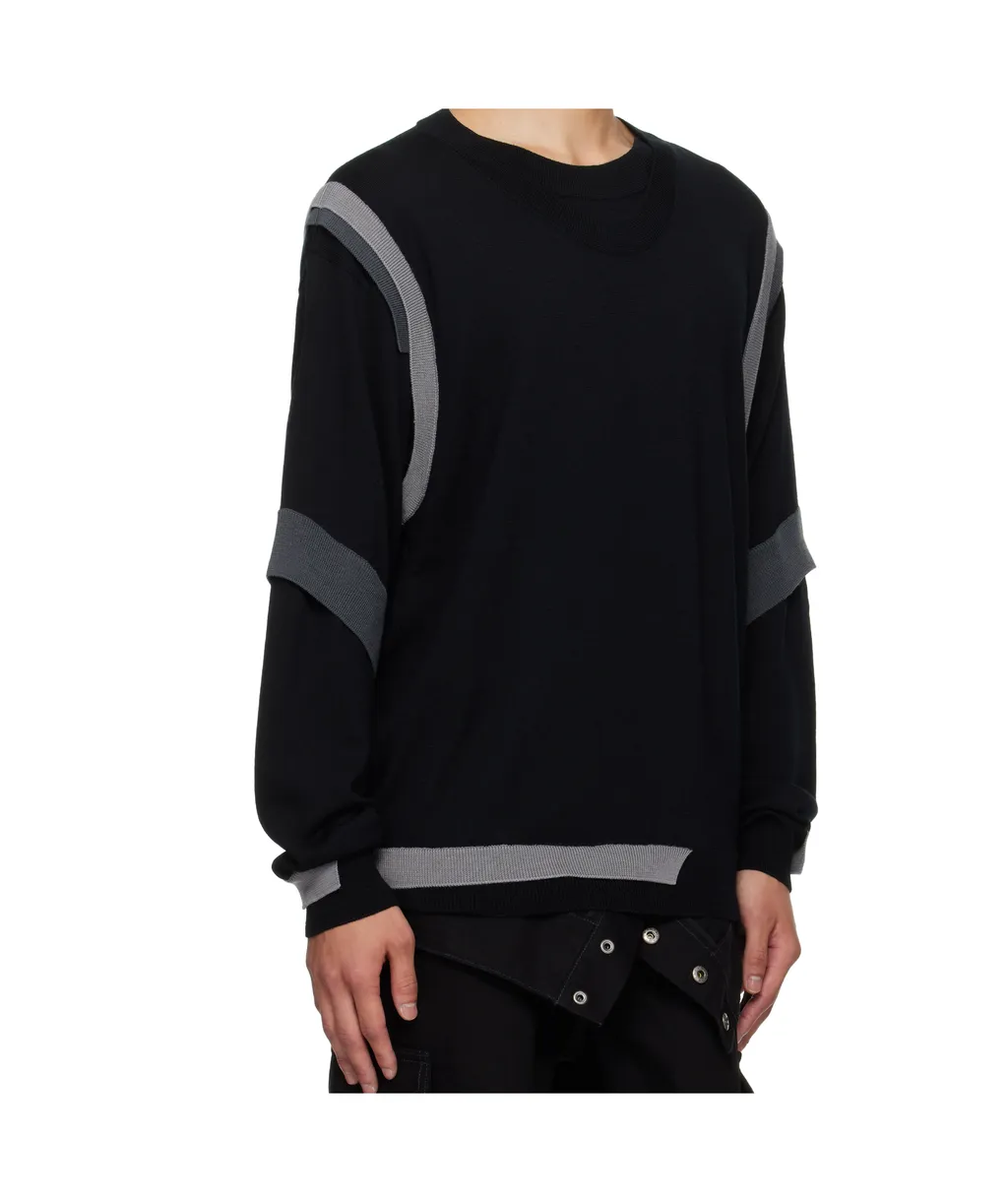 Multi-Layered Crew Neck Sweater