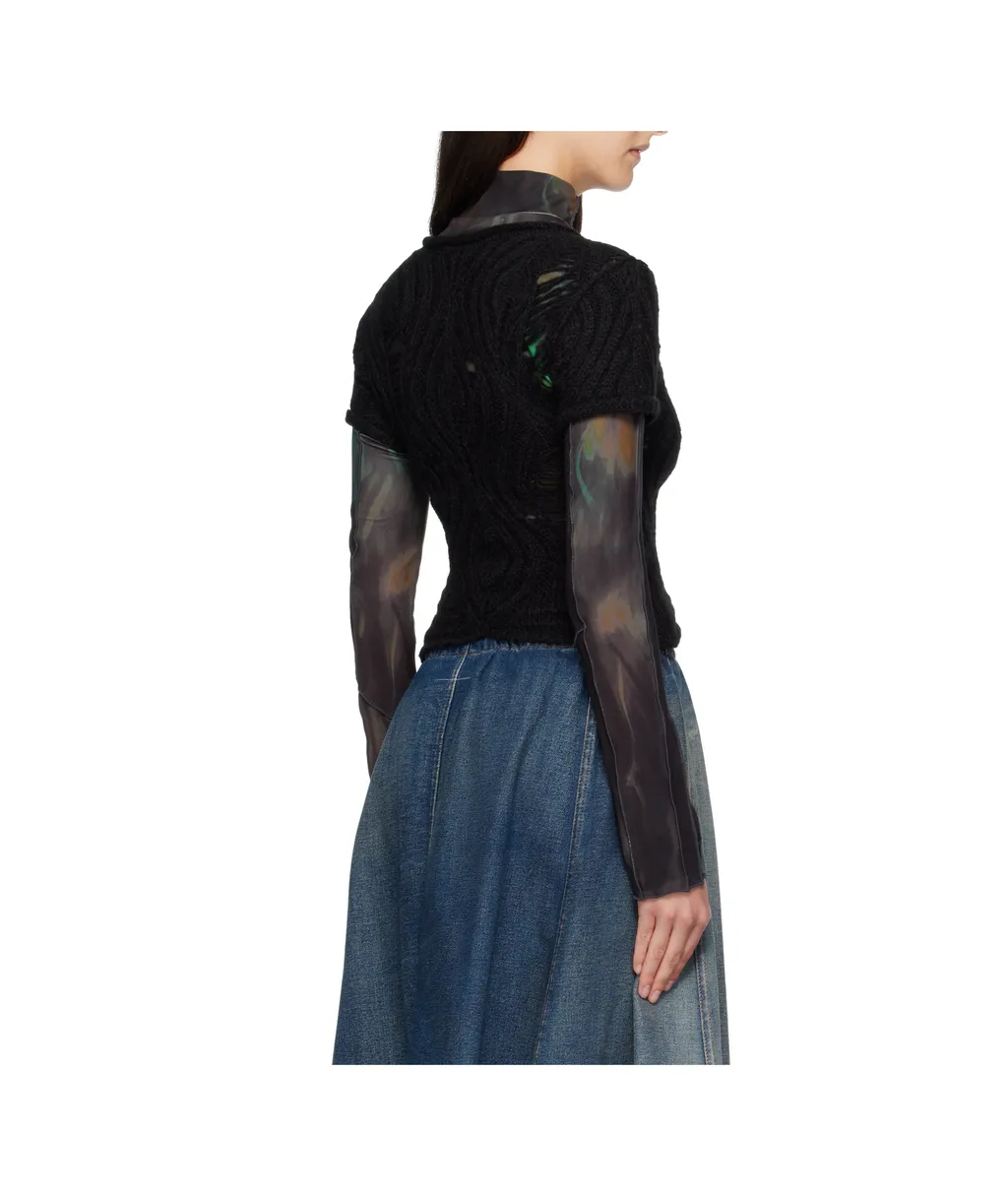 Cap Sleeve Sweater Layered Tee