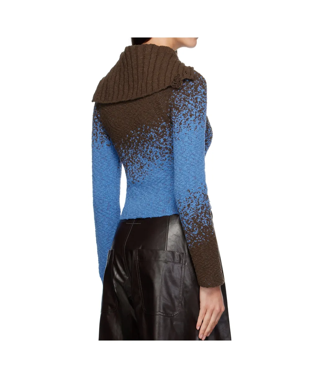 Flow Jacquard Cropped Cardigan