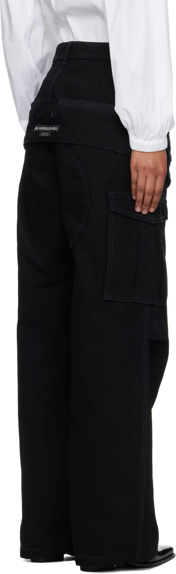 Double-Waisted Cargo Wide-Leg Jeans
