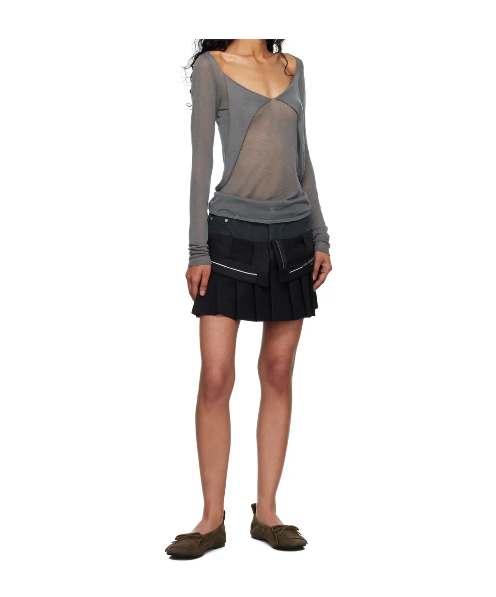 Inside Out Pleats Mini Skirt