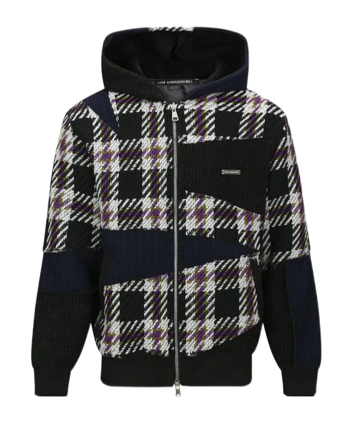 Patchwork Zip-Up Hoodie