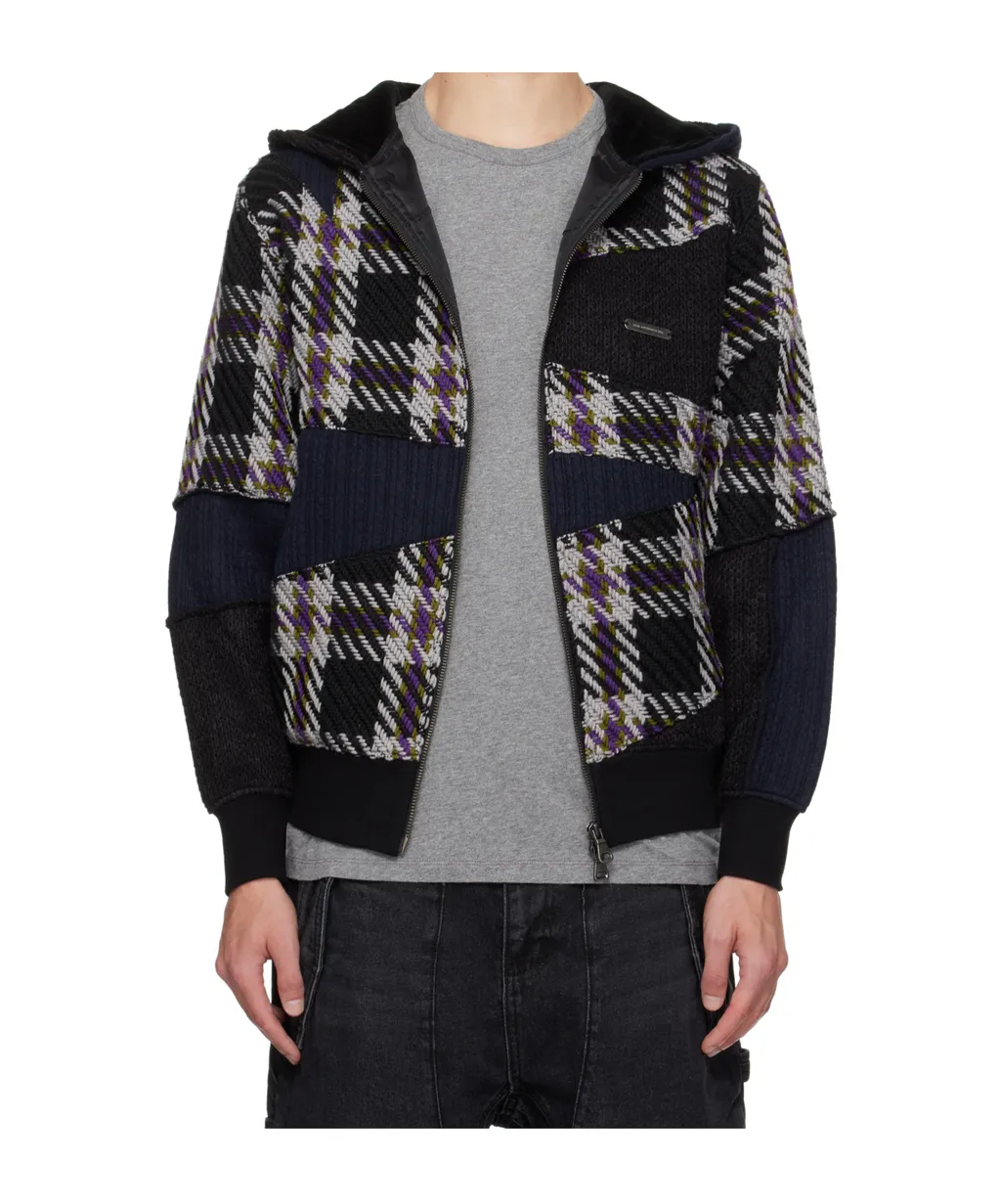 Patchwork Zip-Up Hoodie