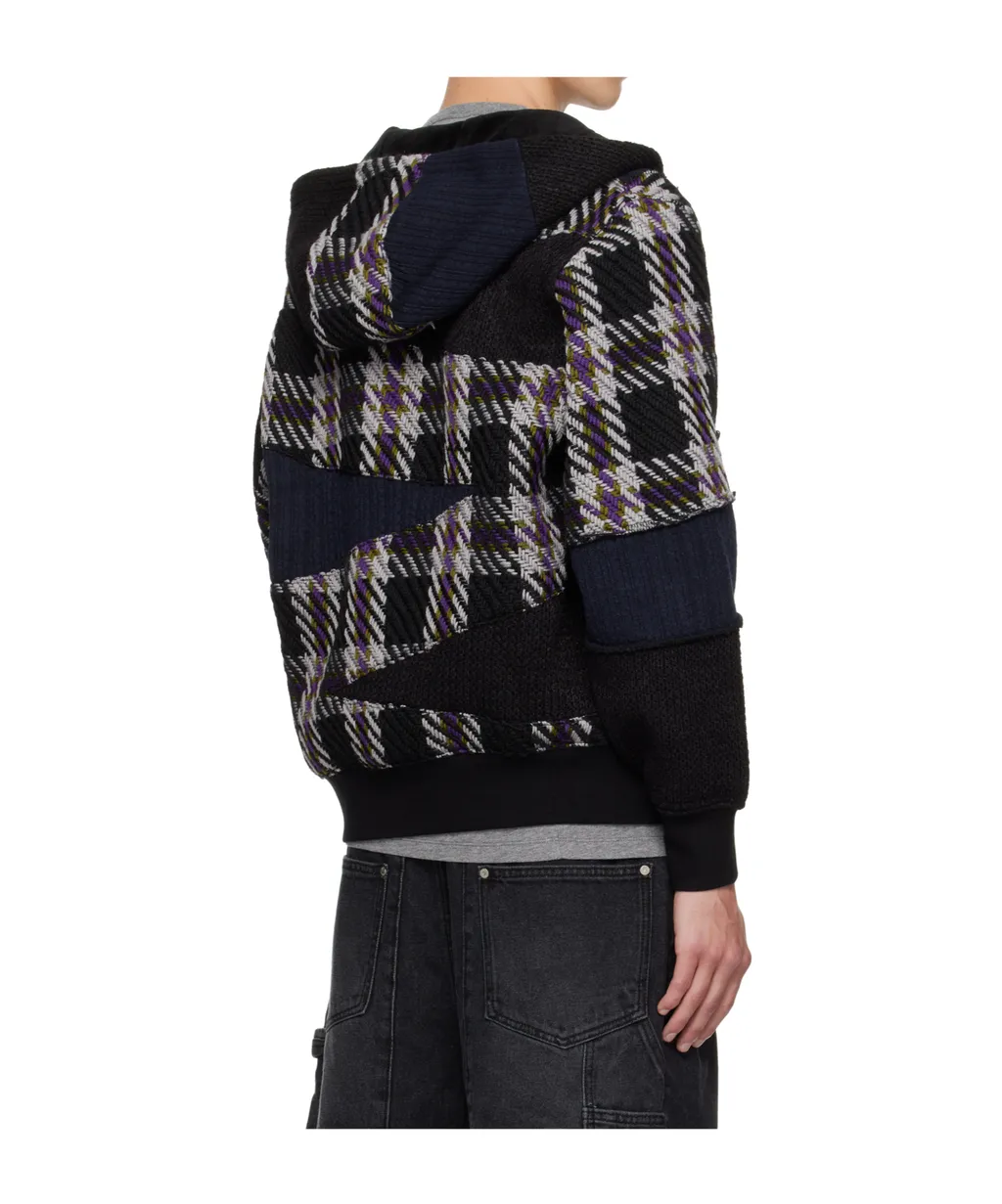 Patchwork Zip-Up Hoodie