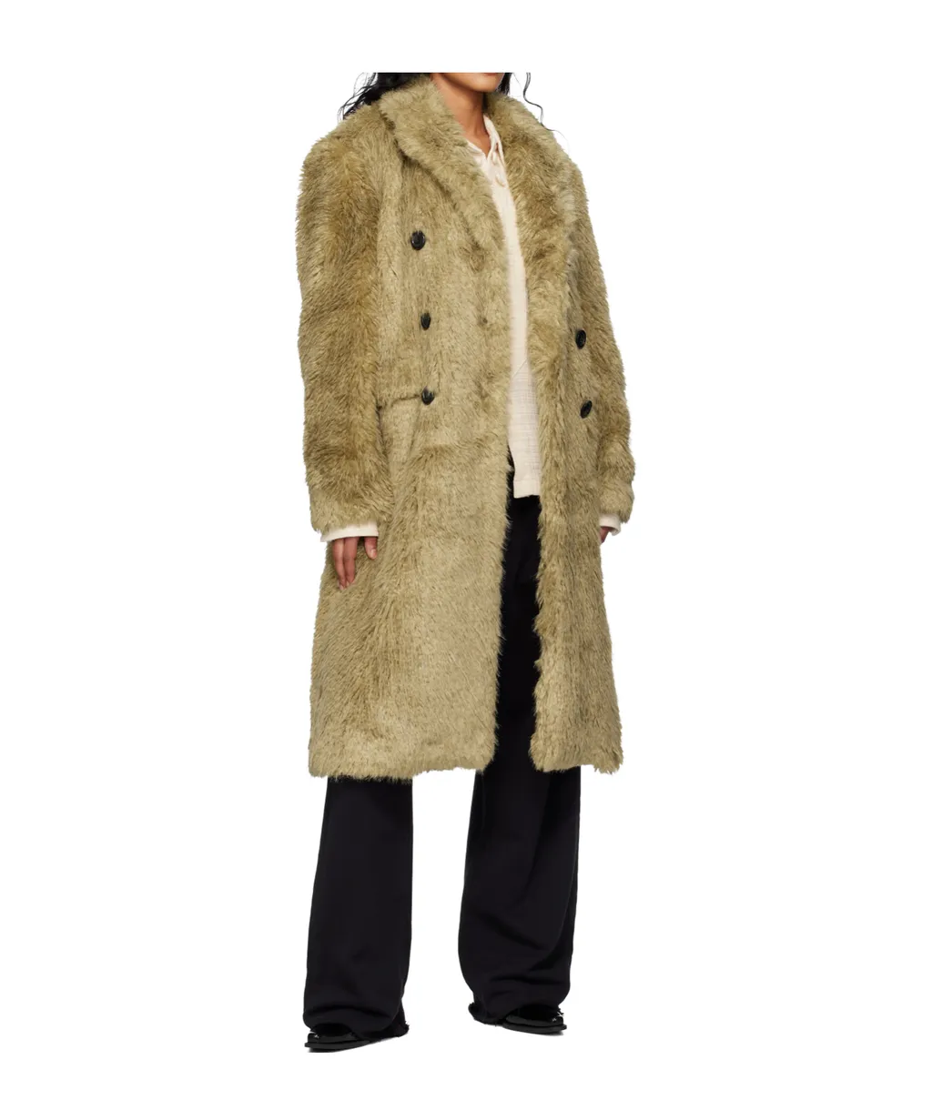 Fields Buttons Faux Fur Coat