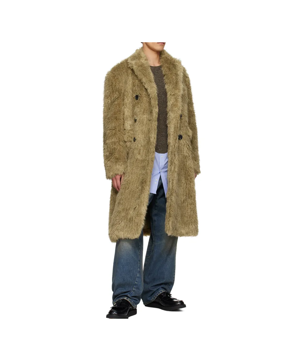 Fields Buttons Faux Fur Coat