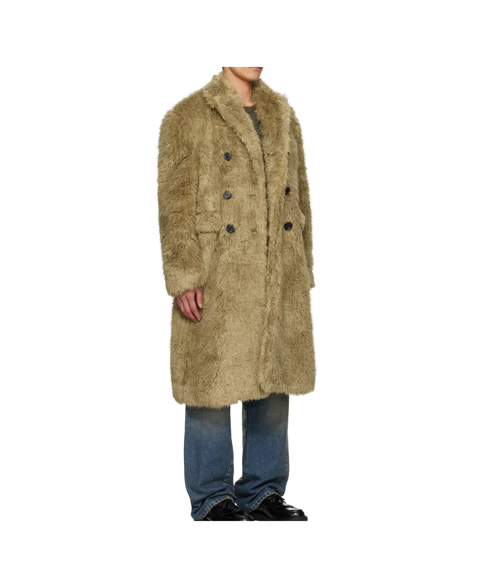 Fields Buttons Faux Fur Coat